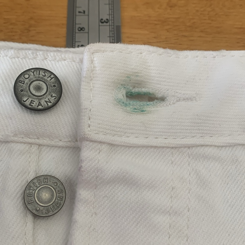 Boyish Anthropologie Corey Jean Skirt White Denim 26 High Rise Mini Royal Weddng - Picture 9 of 16